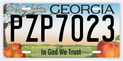 GA license plate PZP7023
