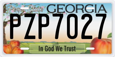 GA license plate PZP7027