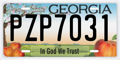 GA license plate PZP7031
