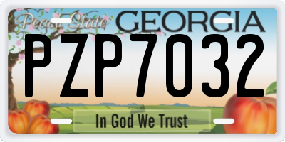 GA license plate PZP7032