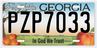 GA license plate PZP7033