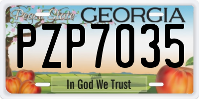 GA license plate PZP7035