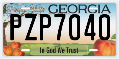 GA license plate PZP7040