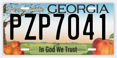 GA license plate PZP7041
