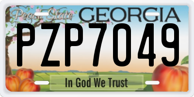 GA license plate PZP7049