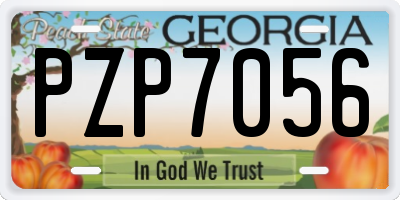 GA license plate PZP7056