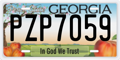 GA license plate PZP7059