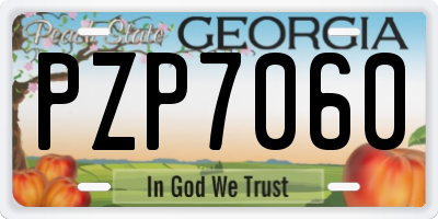 GA license plate PZP7060