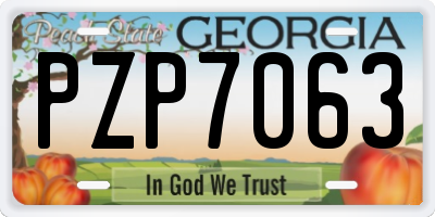 GA license plate PZP7063