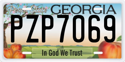 GA license plate PZP7069