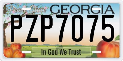 GA license plate PZP7075