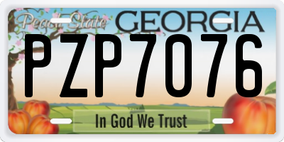 GA license plate PZP7076