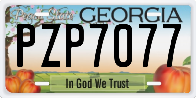 GA license plate PZP7077