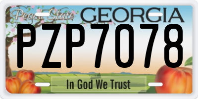 GA license plate PZP7078