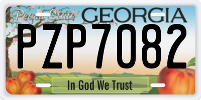 GA license plate PZP7082