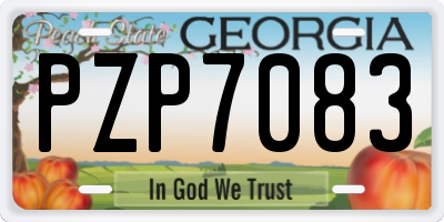 GA license plate PZP7083
