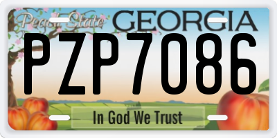 GA license plate PZP7086