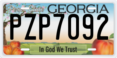GA license plate PZP7092