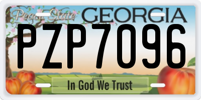 GA license plate PZP7096