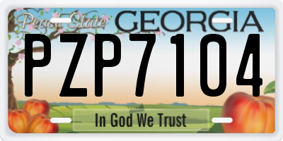 GA license plate PZP7104