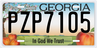 GA license plate PZP7105