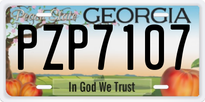 GA license plate PZP7107