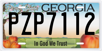 GA license plate PZP7112
