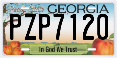 GA license plate PZP7120