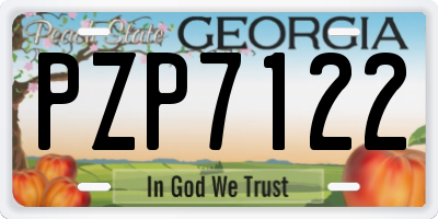 GA license plate PZP7122