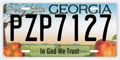 GA license plate PZP7127