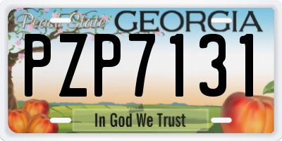 GA license plate PZP7131