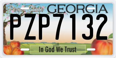GA license plate PZP7132