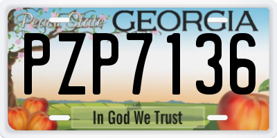 GA license plate PZP7136