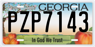 GA license plate PZP7143