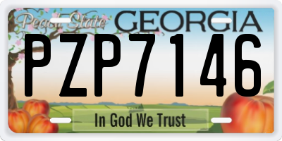 GA license plate PZP7146