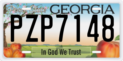 GA license plate PZP7148