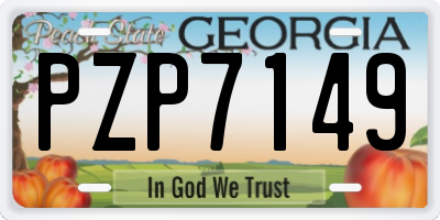 GA license plate PZP7149