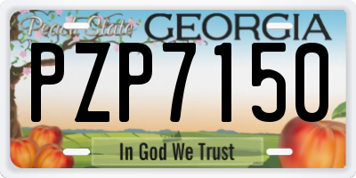 GA license plate PZP7150
