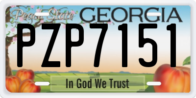 GA license plate PZP7151