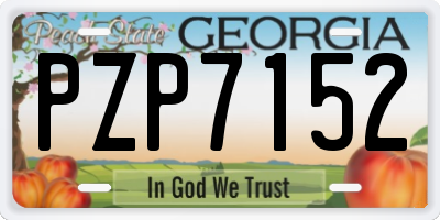 GA license plate PZP7152