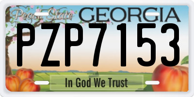 GA license plate PZP7153