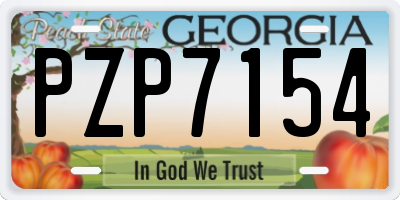 GA license plate PZP7154