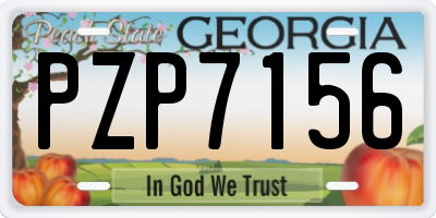 GA license plate PZP7156
