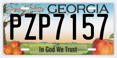 GA license plate PZP7157