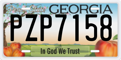 GA license plate PZP7158