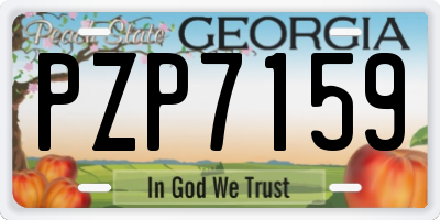GA license plate PZP7159