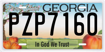 GA license plate PZP7160