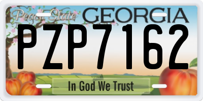 GA license plate PZP7162