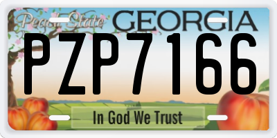 GA license plate PZP7166