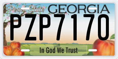 GA license plate PZP7170